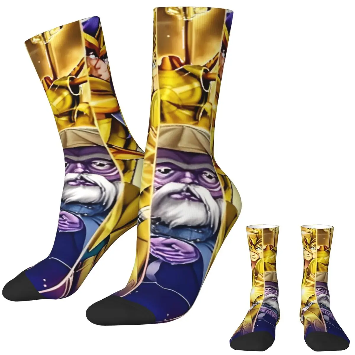 S-Saints And S-Seiyaed Knights Of The Zodiac Ankle Socks Trendy Stockings Men's Soft Cycling Socks Spring Graphic Anti Skid Sock