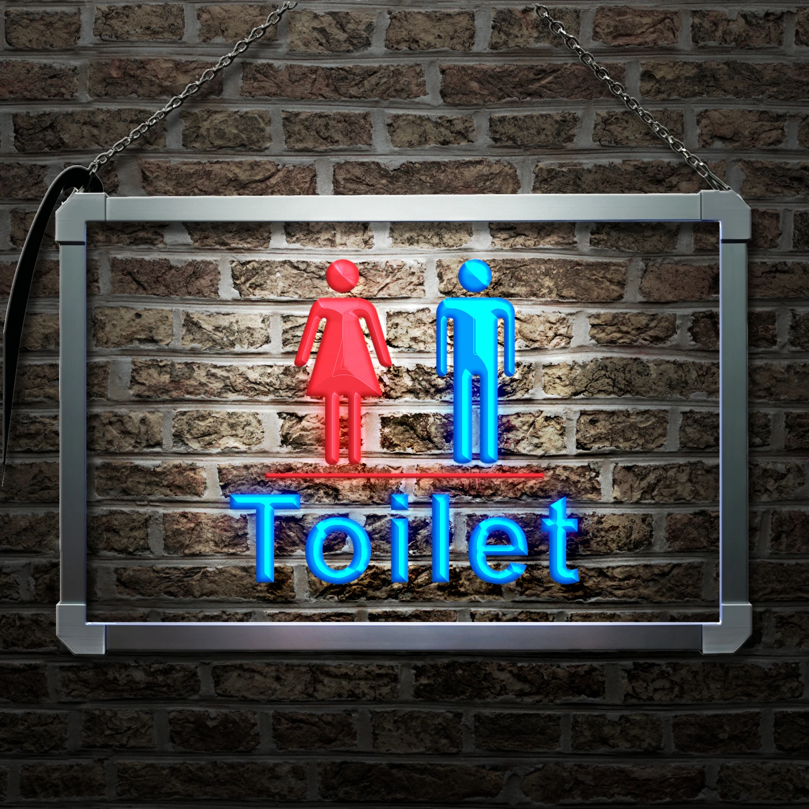 Unisex Men Women Male Female Toilet Restroom Washroom-LED Neon Sign with Independent Dual Color Control,Wall Decor Light
