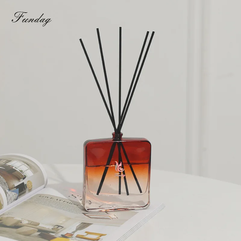 New Simple Gradient Color Small Mouth Square Bottle Fireless Aromatherapy Home And Indoor Fragrance Decoration