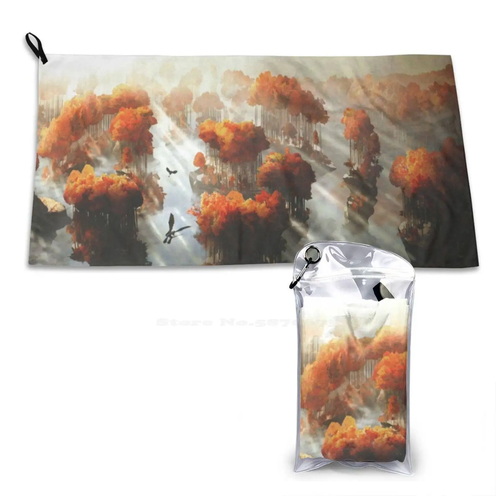 Flying In Autumn Soft Towel Quick Dry Beach Towel Httyd 2 Credits Artwork