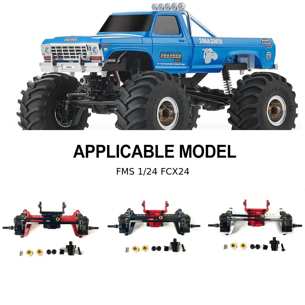 1pcs 1/24 As Roda Depan RC Upgrade Part Aluminium Alloy CNC As Roda Depan RC Untuk FMS FCX24 Suku Cadang Mobil RC Aksesoris Mobil RC Hitam