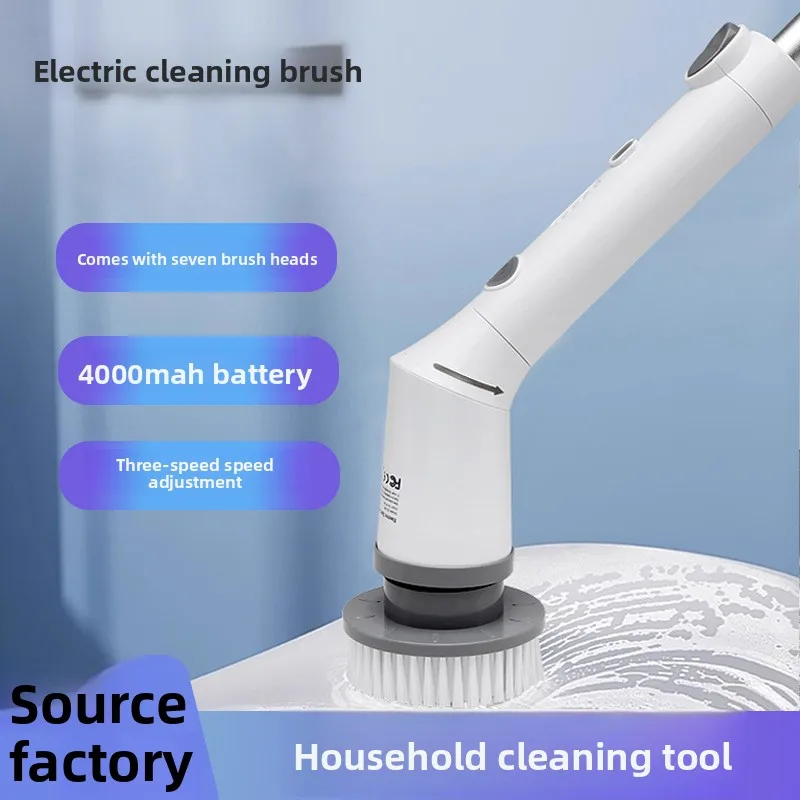 Electric Cleaning Brush Rechargeable Toilet Brush Wireless Household Gap Toilet Kitchen Bathroom Household Cleaning