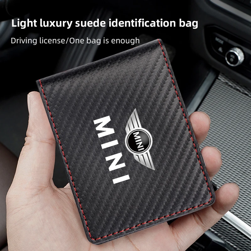 Car Driver License Cover Suede Anti-Fur Car Driving Documents Case Credit Card Holder For Mini Cooper One JCW F54 F55 F56 F57