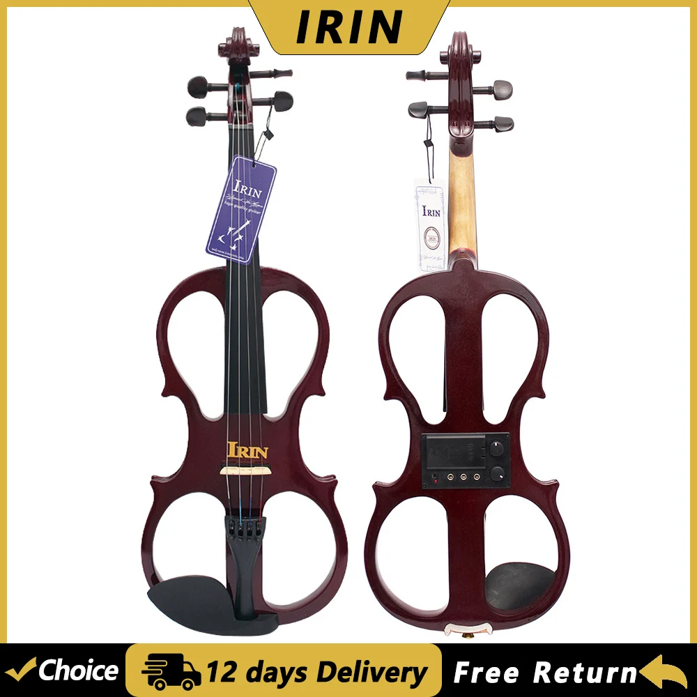 IRIN 4/4 Silent Electric Violin Maple Body Electric Violin With Bow Case Headphone Connection Cable Violin Parts & Accessories