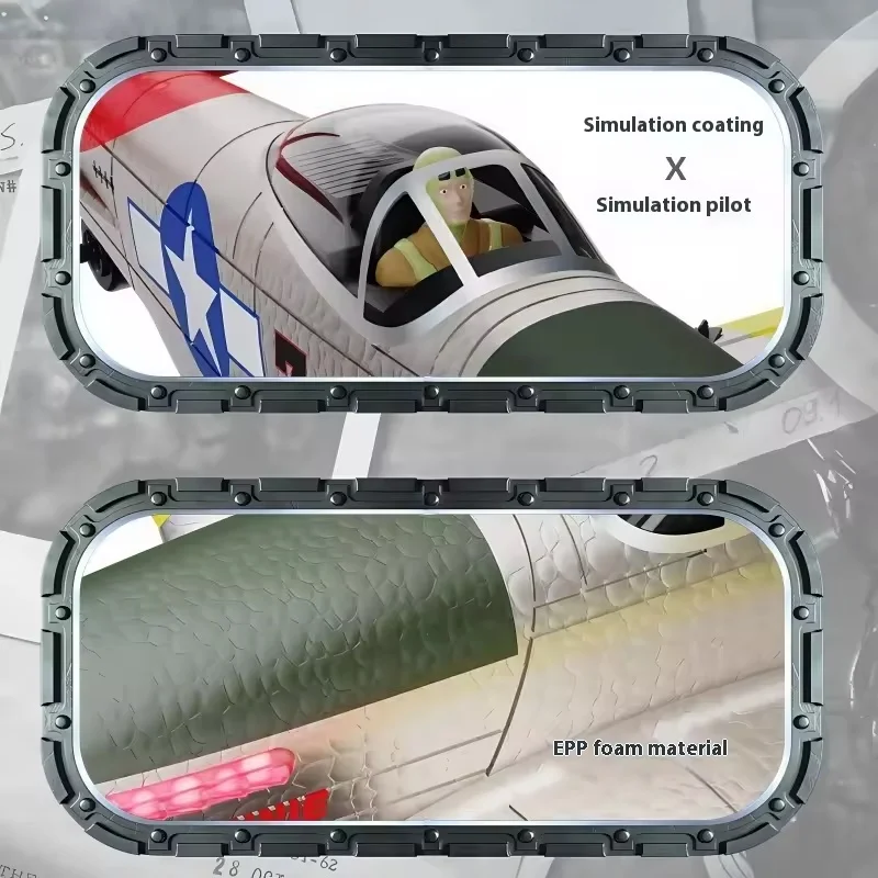 Model samolotu myśliwskiego P51 Mustang, zdalnie sterowany, 4-kanałowy, model lotniczy ze stałym skrzydłem, elektryczny szybowiec z pianki, zabawka, 2.4G