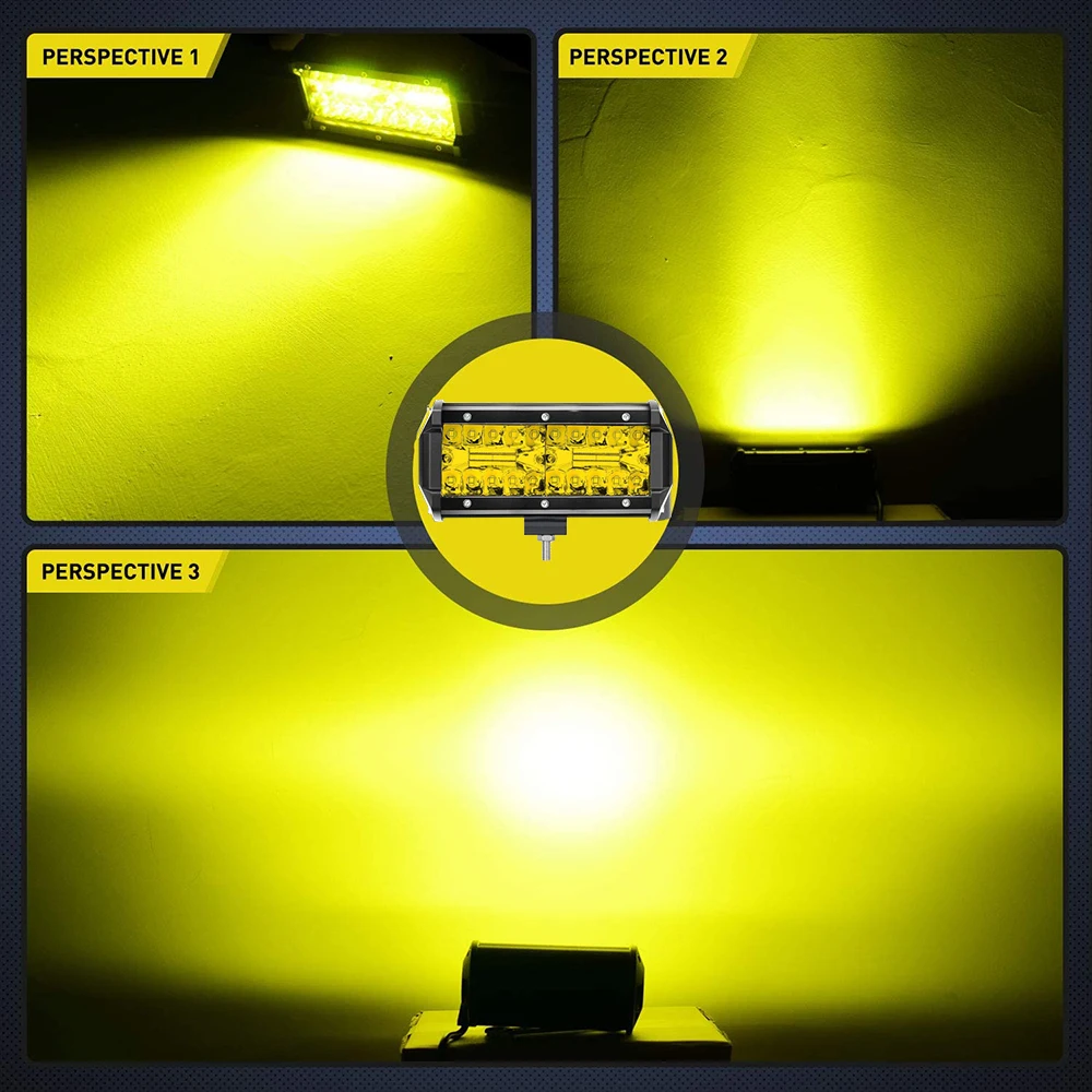 NLpearl Yellow Offroad LED Bar 4-20inch 12V 24V LED Light Bar for Car Turck Boat Tractor 4x4 Atv Spot Flood  LED Work Light Bar
