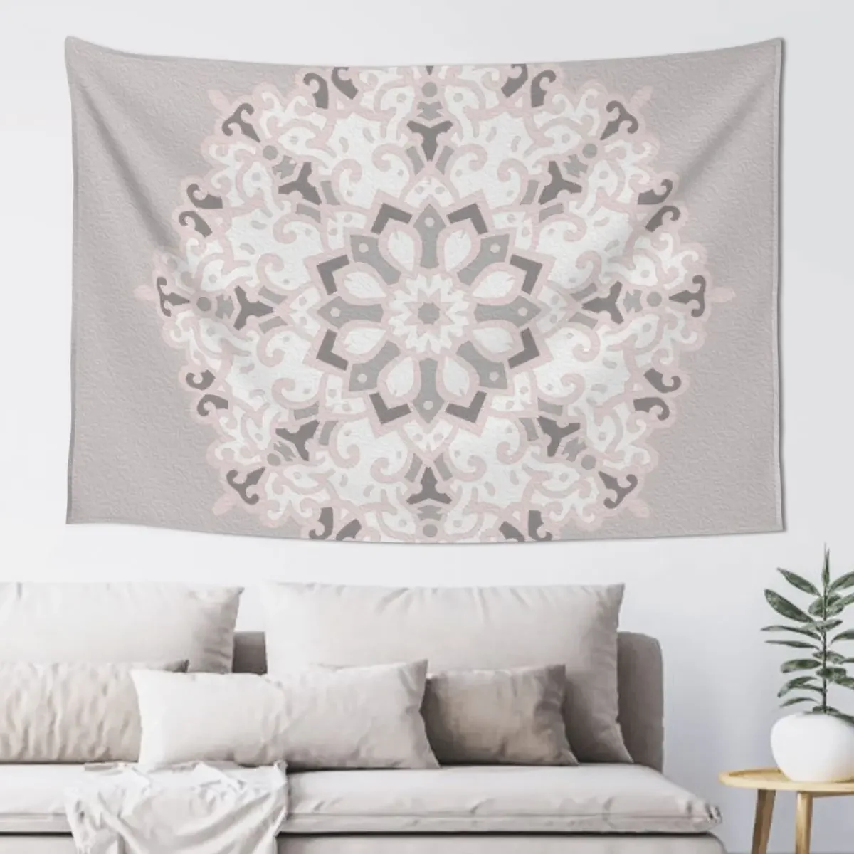 

Grey and blush pink - soft mandala Tapestry On The Wall Decoration Pictures Room Wall Cute Decor Tapestry