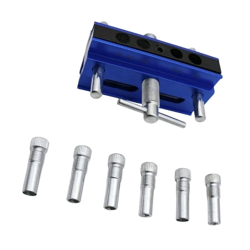 Centering Doweling Jig 6 Drill Guides for Straight Holes Adjustable Metal