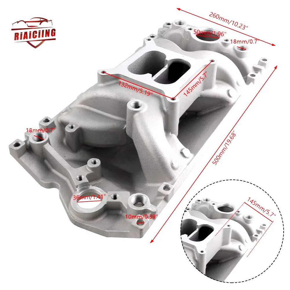 Aluminum Dual Plane Vortec Air Gap Intake Manifold For Small Block Chevy SBC 350 1996-up Automobiles Parts Air Intake System