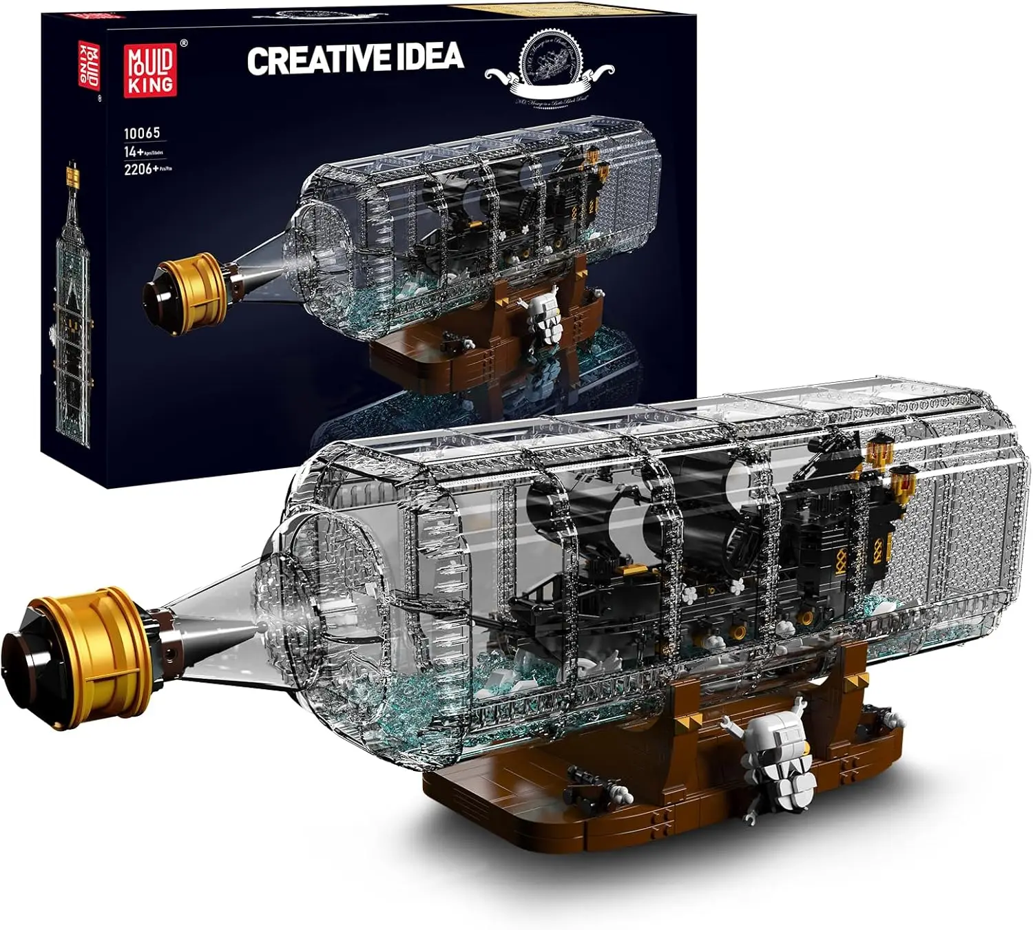 MOULD KING 10065 The Black Pearl Ship in a Bottle Building Blocks Adults Priate Ship Collection Gift Toys