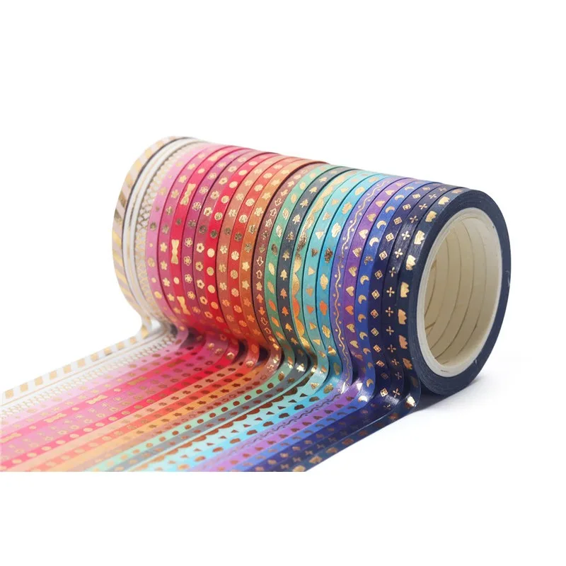 Stars Washi Tape Decorative Adhesive Tape School Journal Supplies Gold Foil Scrapbooking Kawaii Stationery Masking Tape image 6