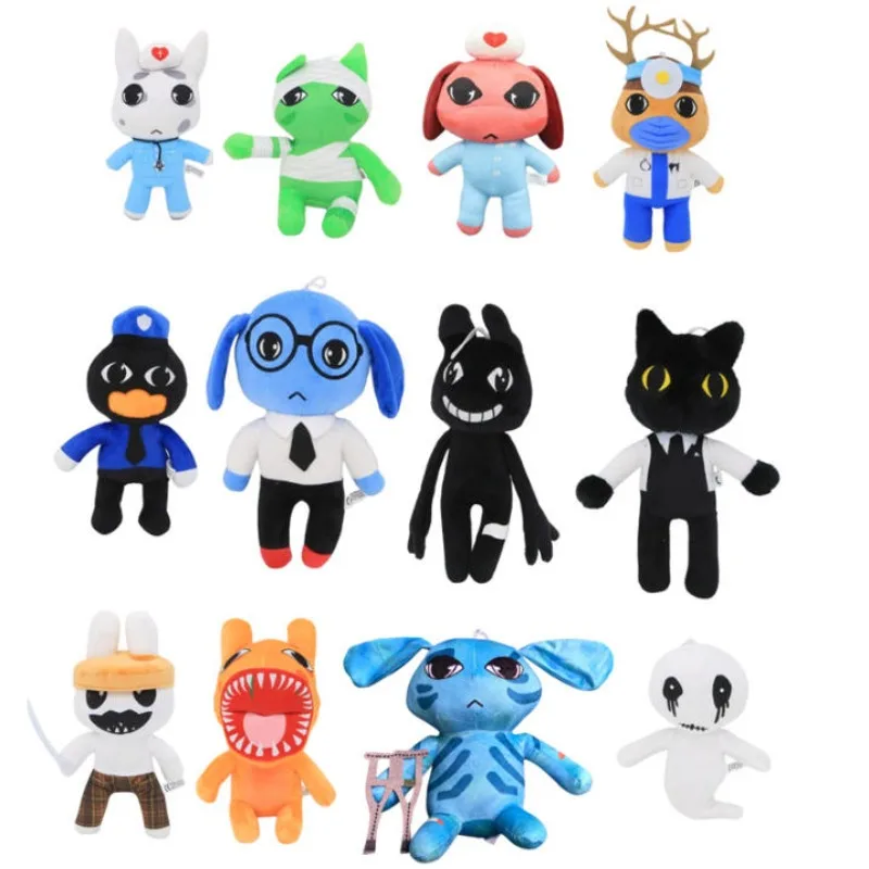 Peluches de l'hôpital des animaux du jeu d'horreur, figurines de dessin animé douces et câlines, ornement de collection pour les fans adultes et cadeau de décoration intérieure