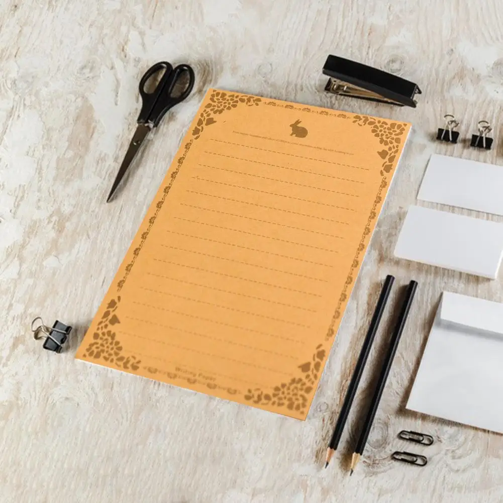 กระดาษคราฟท์จดหมายพับได้กระดาษจดหมายกระต่าย100ชิ้น/ถุงแบบย้อนยุคอุปกรณ์การเรียนกระดาษ