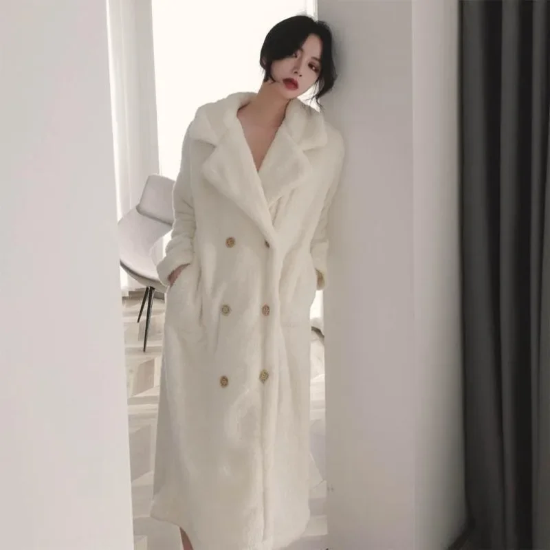 Long Style Thickening Type Bathrobe Female Fall and Winter Style Flannel Bathrobe Warm Wintertime Night Gown Female Coral Fleece