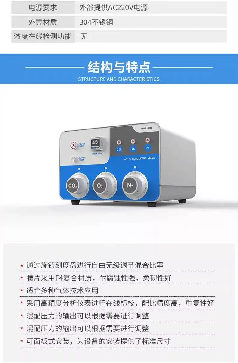 Mezclador manual de gas ternario MAP-011