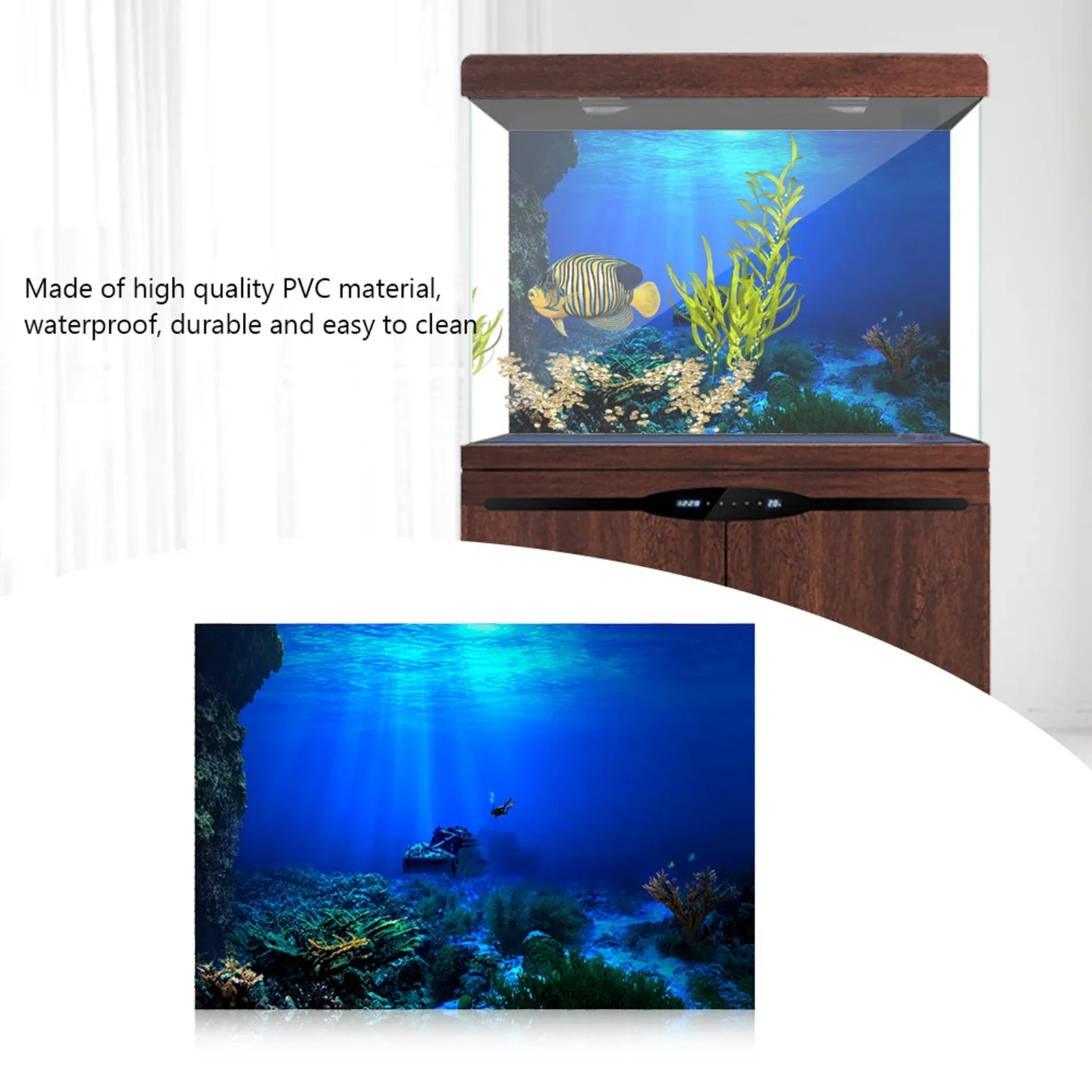 Rainforest Aquarium Background Poster Fish Tank Reptile Box PVC 3D Underwater World Landscape Picture Decor Backdrop Wallpaper