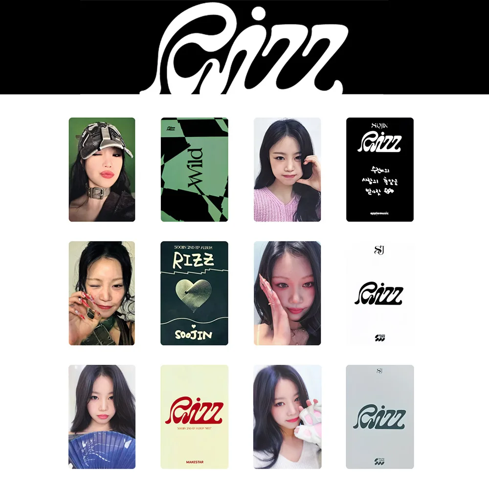 6PCS KPOP SOOJIN EP RIZZ Two Side Selfie Card LOMO Card Postcard Special Card Random Card Fans Collection Gifts Star Surrounding