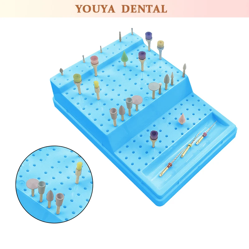 

168 Hole Blue Disinfection Box Dental Capsule Box Diamond Holder Block Disinfection Device Placement Box Dental Disinfection Box