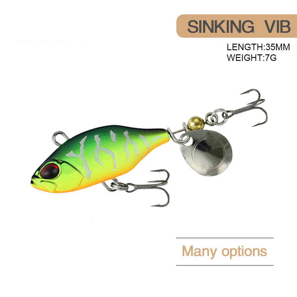 3.5cm 7g Fishing Lure Micro VIB Wobbler Long Cast Sinking Metal Vibration Spoon Jerkbait Artificial Hard Bait Trout Bass Bait