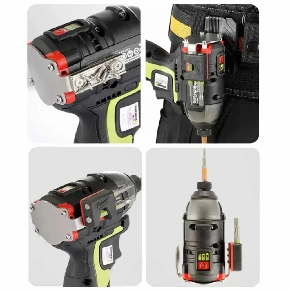 WU132 Electric Drill Quick Hanging Tool Sturdy Clamp Head Strong Magnetic Storage Portable Waist Buckle High Altitude Work Tools