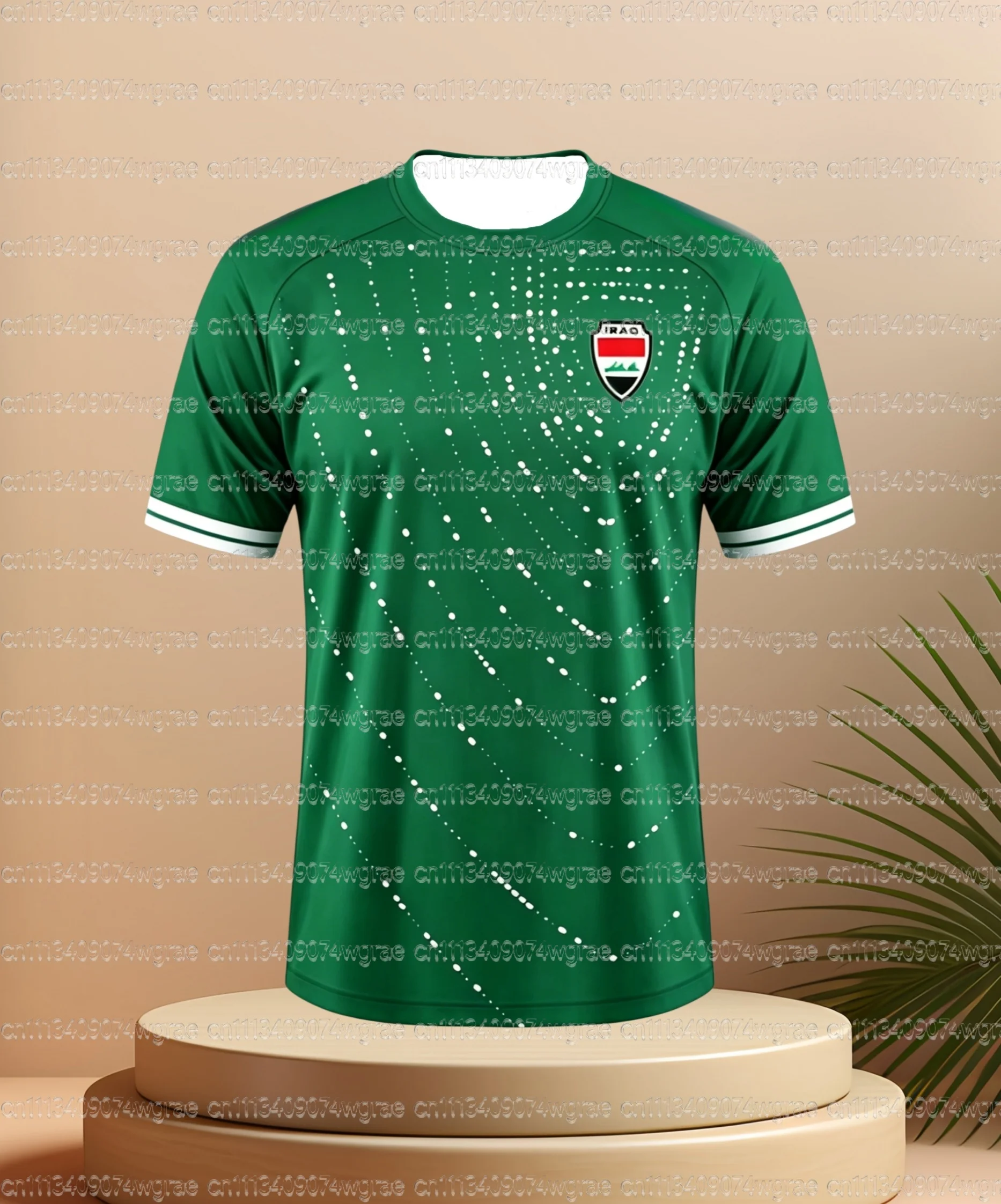 2026 Summer Iraq Style Football Jersey Quick Dry Breathable Green White Fans Casual Outdoor Sports Streetwear T-shirt