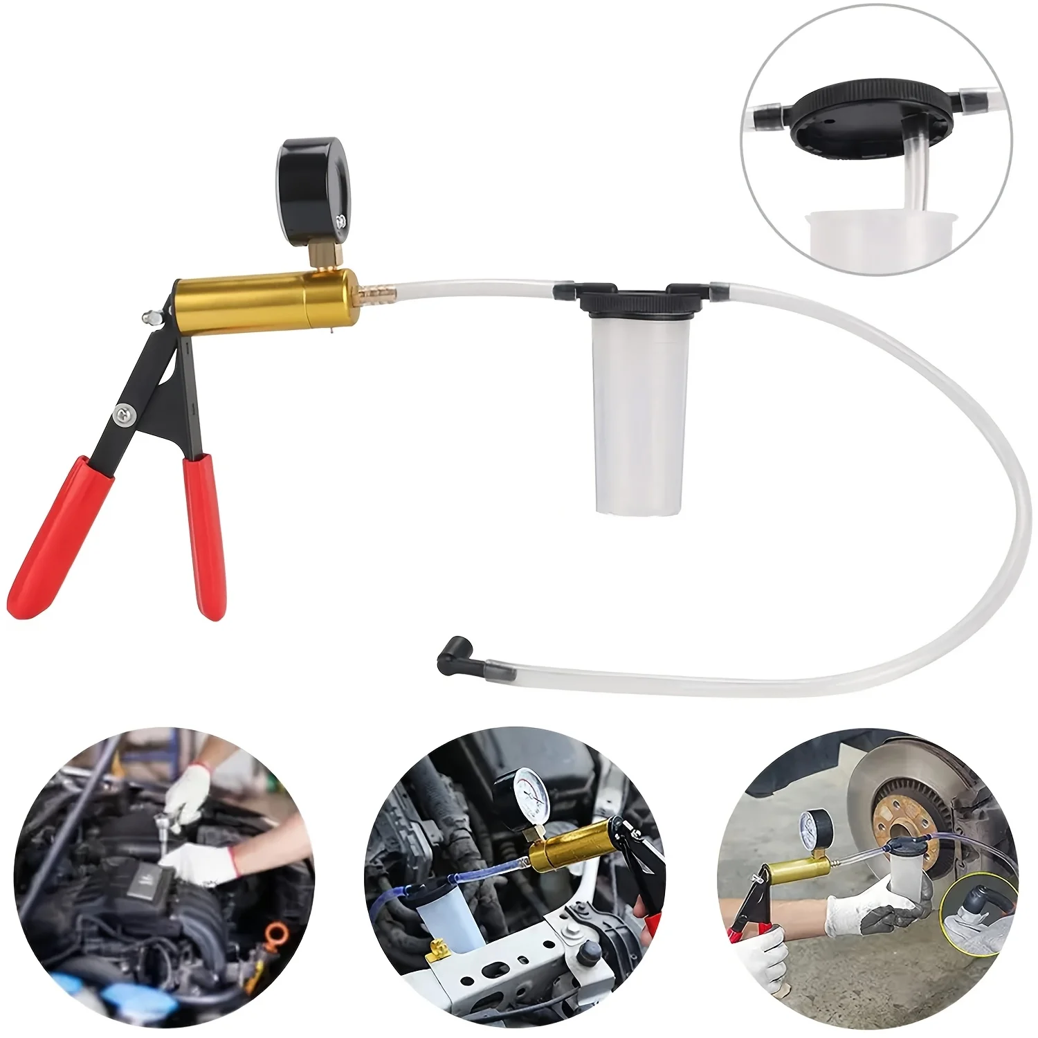 

Brake Bleeder Kit with Vacuum Pressure Pump Tester for Auto