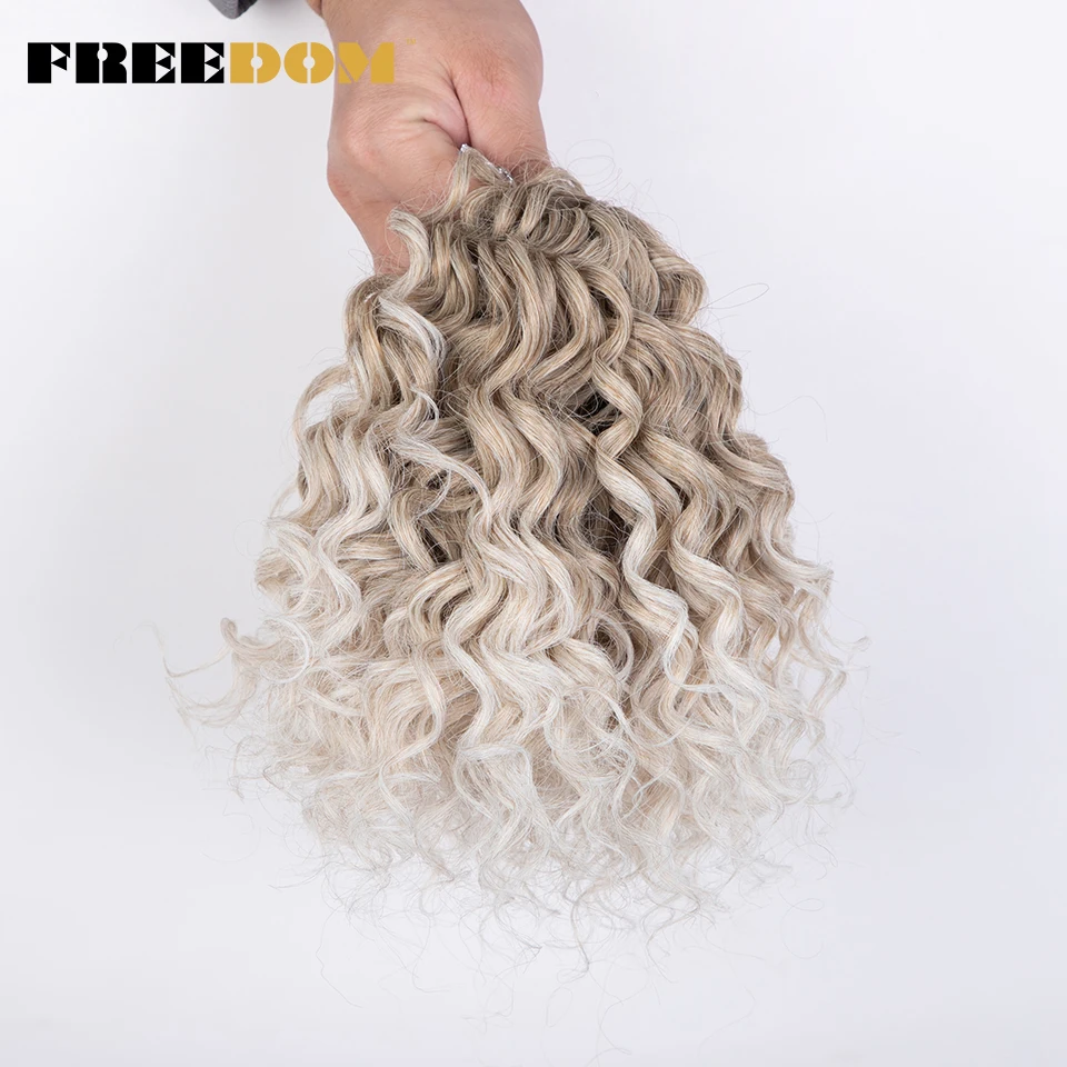 FREEDOM 10 Zoll Synthetische Tiefwellige Twist-Häkelzöpfe Haarverlängerungen Ombre Afro Lockige Flechtfrisur Hochtemperaturfaser – Detail 14