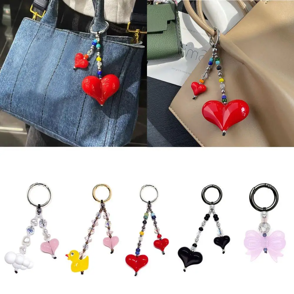 

HOT Bag Charms For Women Y2K Accesories Big Red Love Heart Bags Charms Women's Bag Ornaments INS Bag Packaging Accessories DIY