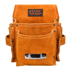 Portable Tool Bag Small Storage Bag Waist Bag Tool Organizer Gardening Repair Accessories Tool Leather Material Belt Belt