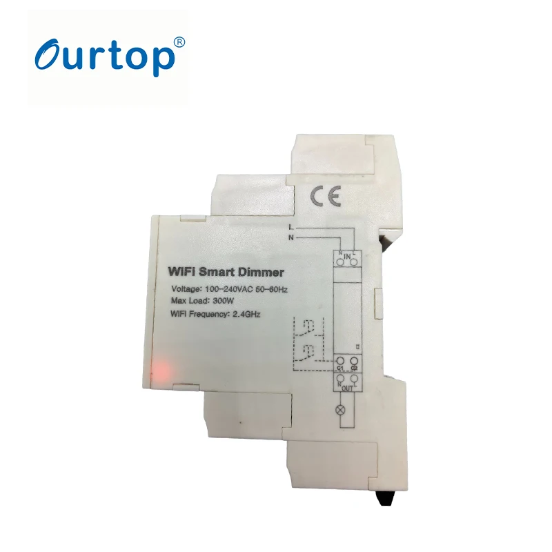 Tuya Smart WiFi   Dimer  Din Rail 2.4GHz 100-240V AC App Real Time Monitor Power