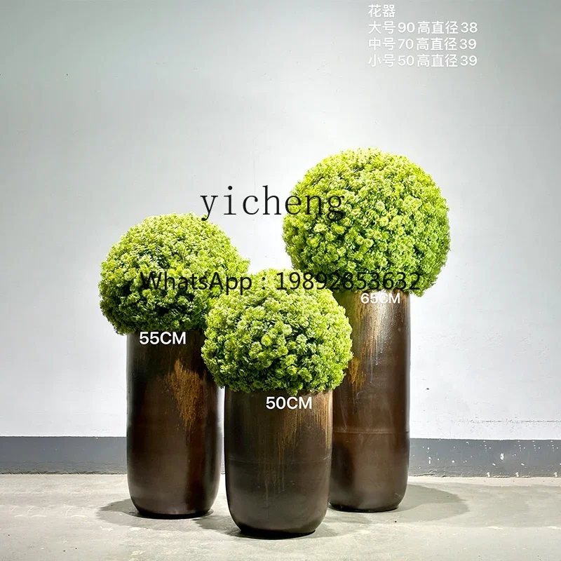 new Chinese floral simulation green plant landscape living room simulation plant ball potted floor ornament