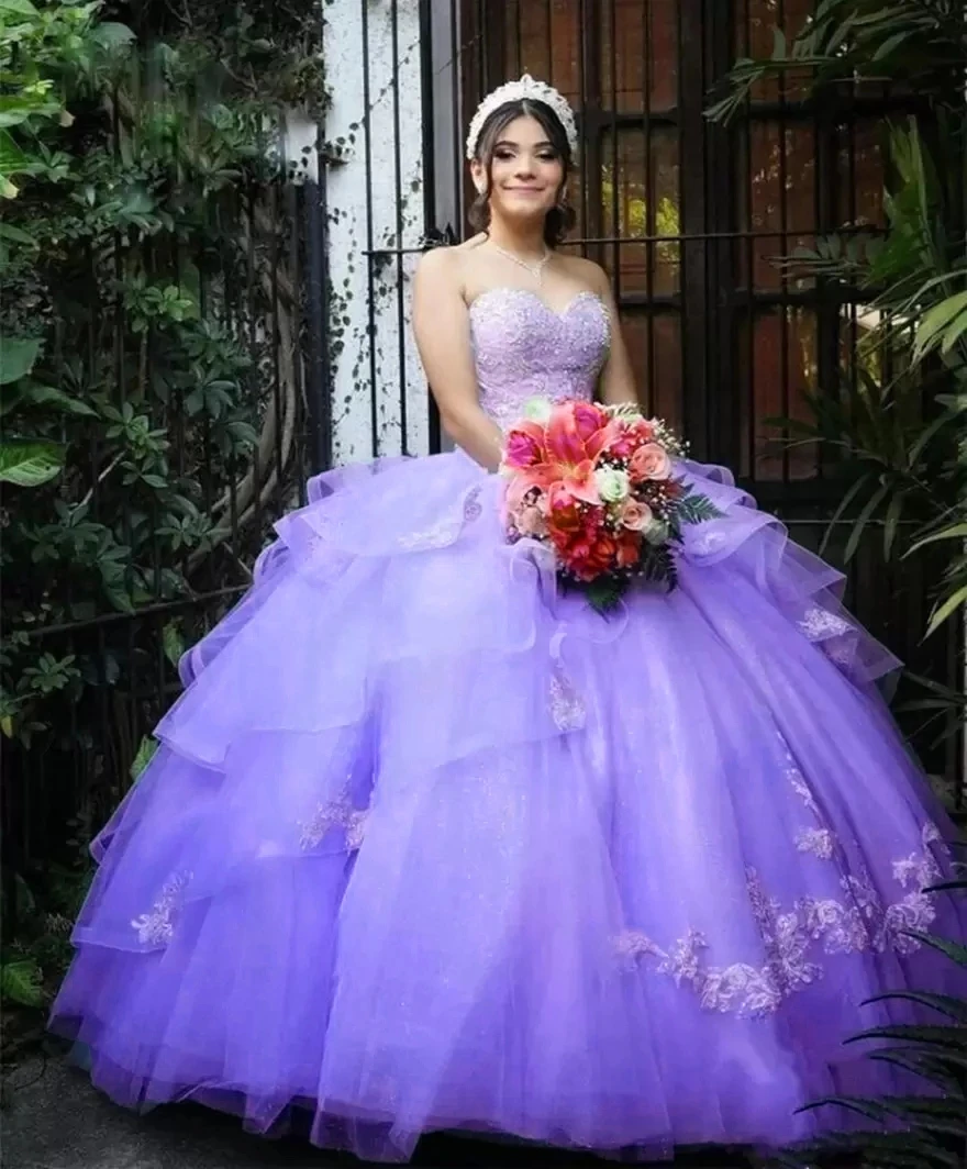 

ANGELSBRIDEP Sweetheart Ball Gown Quinceanera Dresses 15 Party Vestidos De Fashion Applique Tulle Masquerade Birthday Gowns