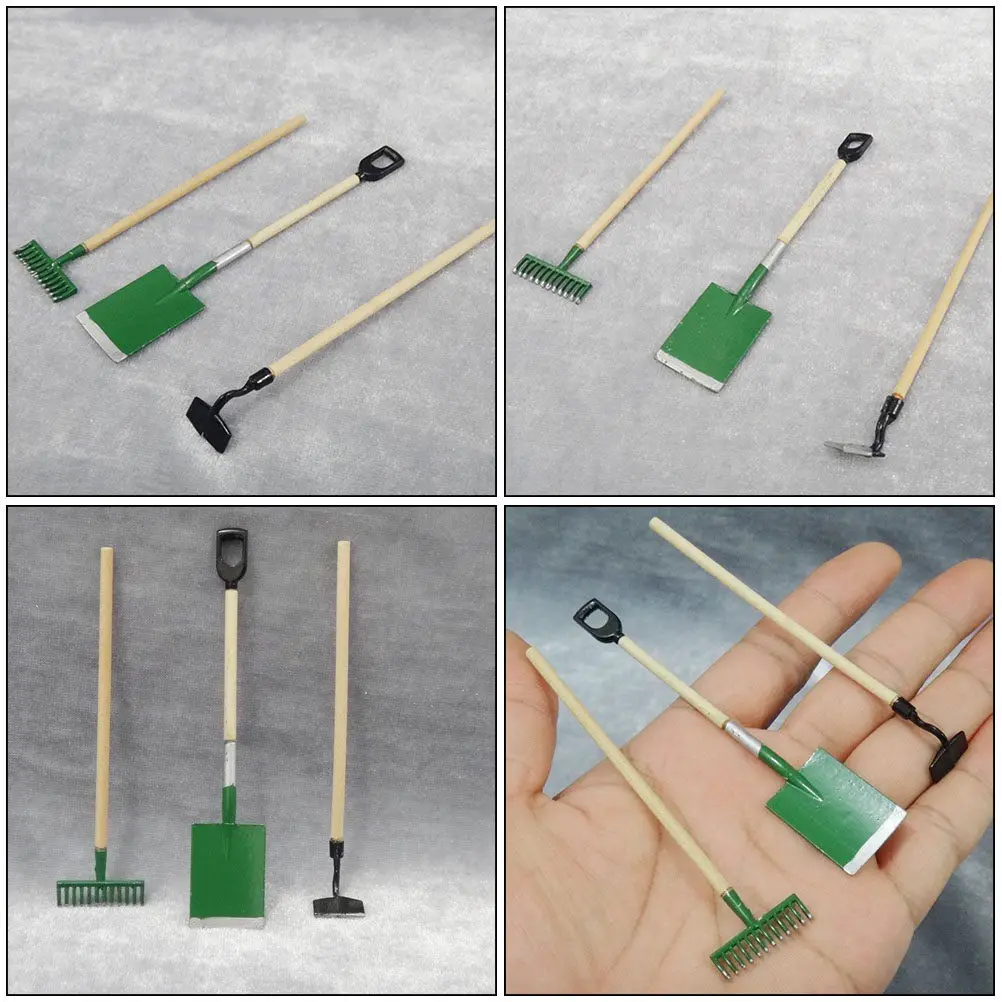 6pcs Mini Garden Tools Set for 1:12 Scale Dollhouse Balcony & Small House Decoration Kit