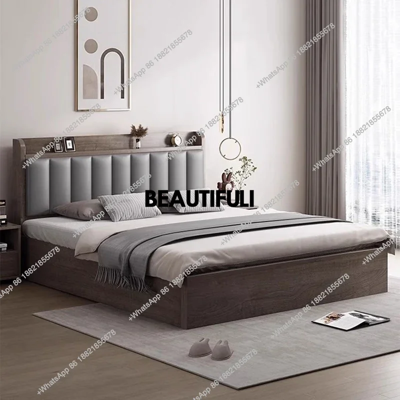 

Italian Designer Double Bed Adult Queen Europen Luxury Storage Double Bed Twin Adults Wooden Cama De Casal Home Furniture