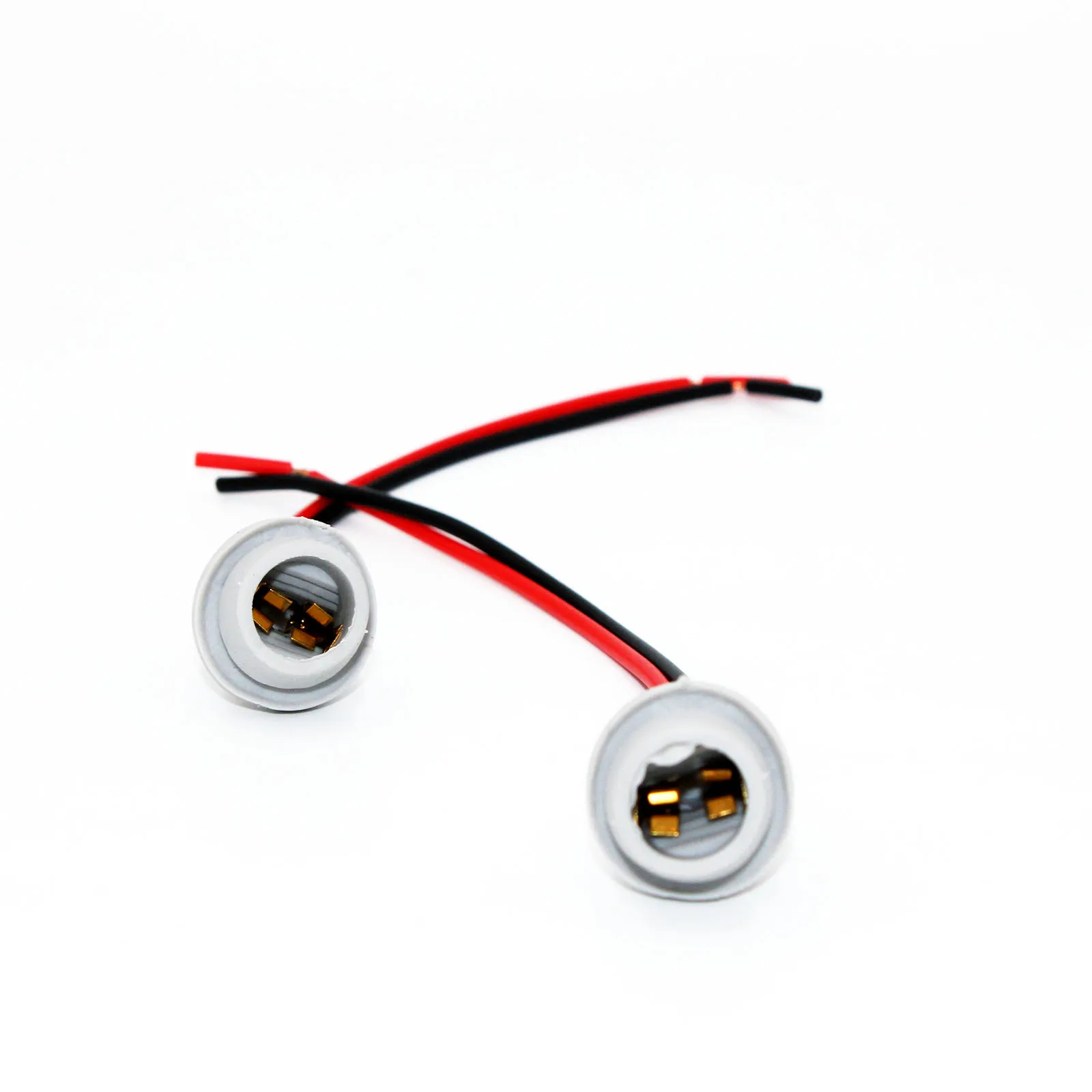 4 pçs de borracha t10 base conectar cablagem wy5w w5w lâmpadas soquete adaptador carro caminhão marcador lateral/luzes estacionamento suporte da lâmpada cinza