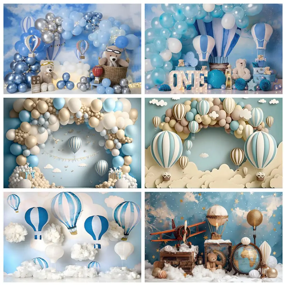 

Newborn Baby 1st Birthday Party Backdrop Balloons Girl Boy Baby Shower Cake Smash Photography Background Decor Photo Studio Prop