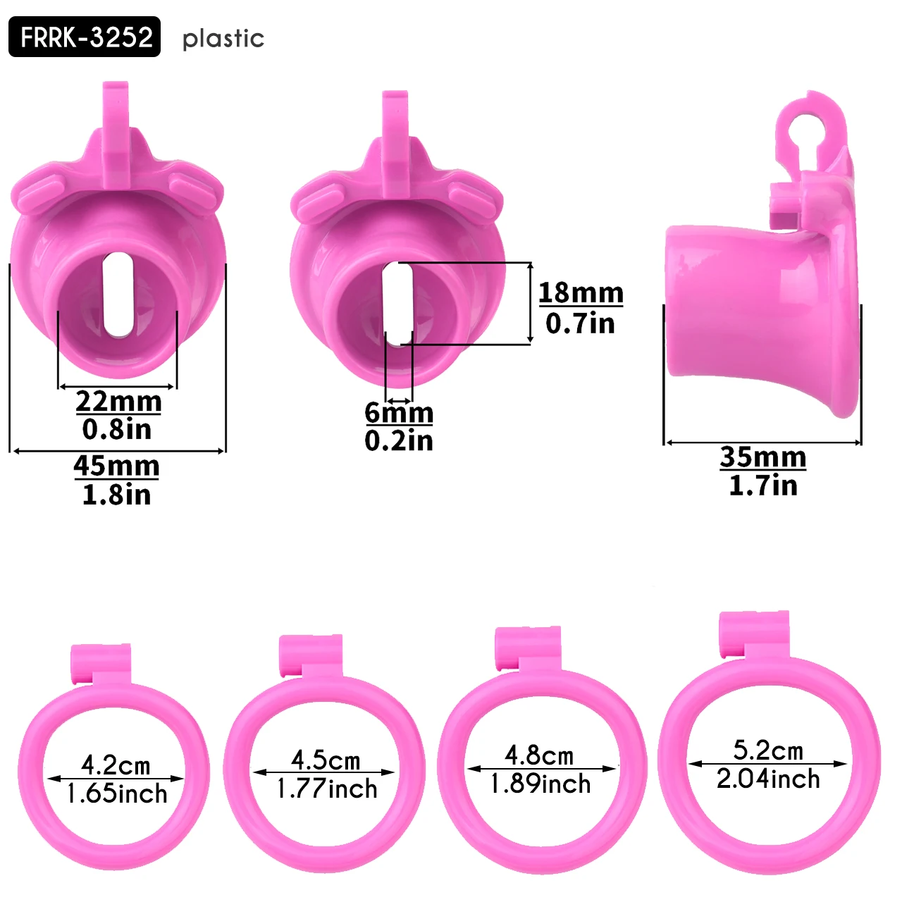 FRRK Plastic Negative Flame Chastity Cage with Urethral Inverted For Man Penis Rings Cock Lock Abstinence Restrain Sex Toys Pink