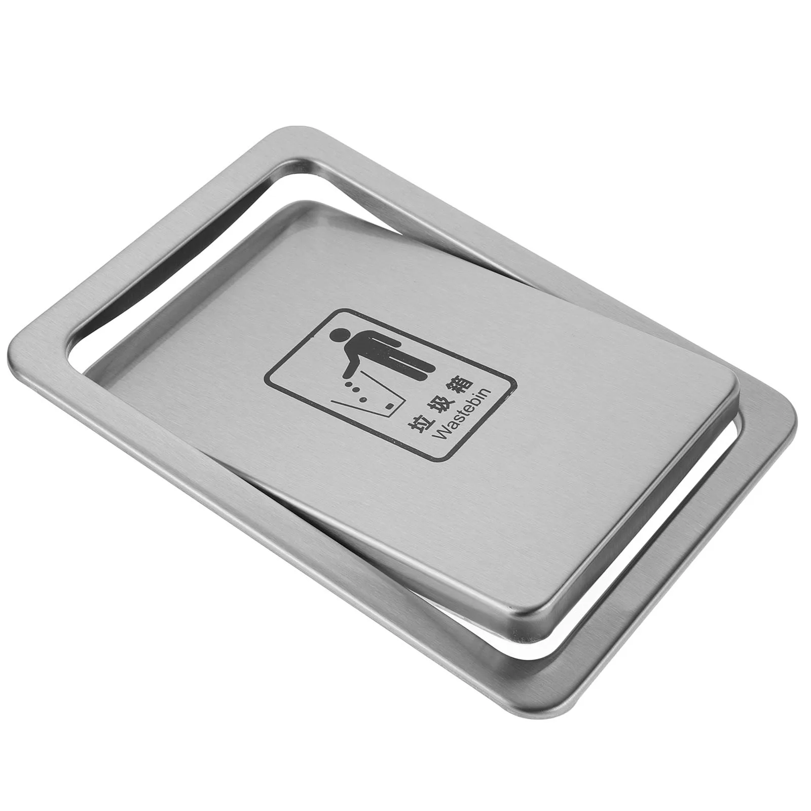 

Embedded Trash Bin Lid Stainless Steel Recessed Countertop Cover for Kitchen Bathroom Desktop Waste Basket Replacement
