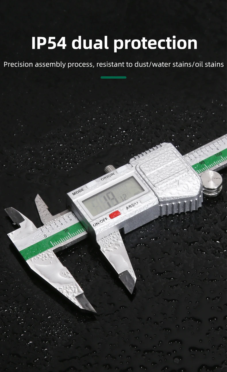 ET54 150 mm 0,01 mm elektronischer digitaler Messschieber, Edelstahl-Messschieber, Zoll mm Bruchanzeige, Mikrometer, digitales Lineal – Detail 3