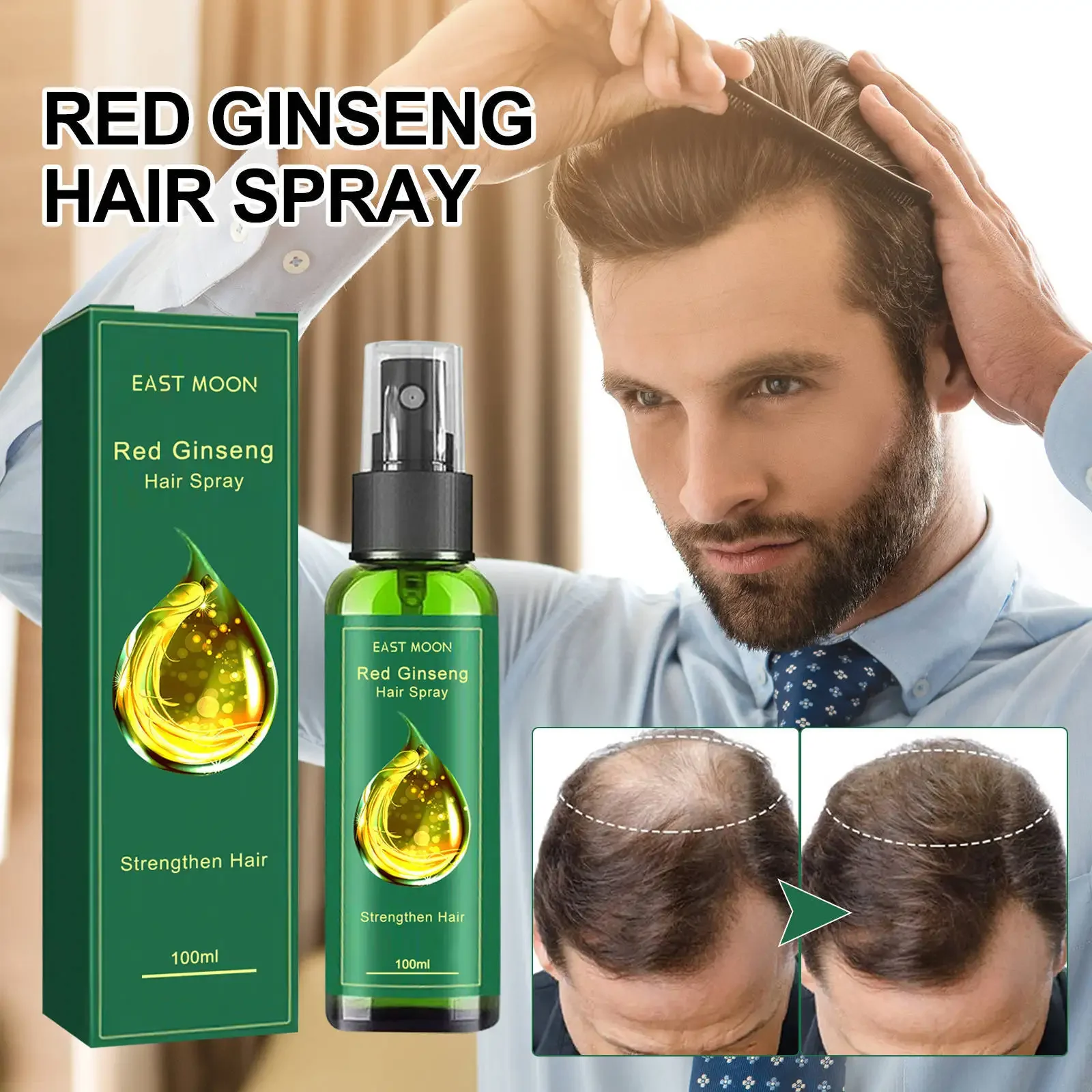 

Hair Spray To Prevent Hair Loss Moisturize Strengthen and Thicken Hairs and Scalp Massage Treatment Spray Nourish Hair Follicles