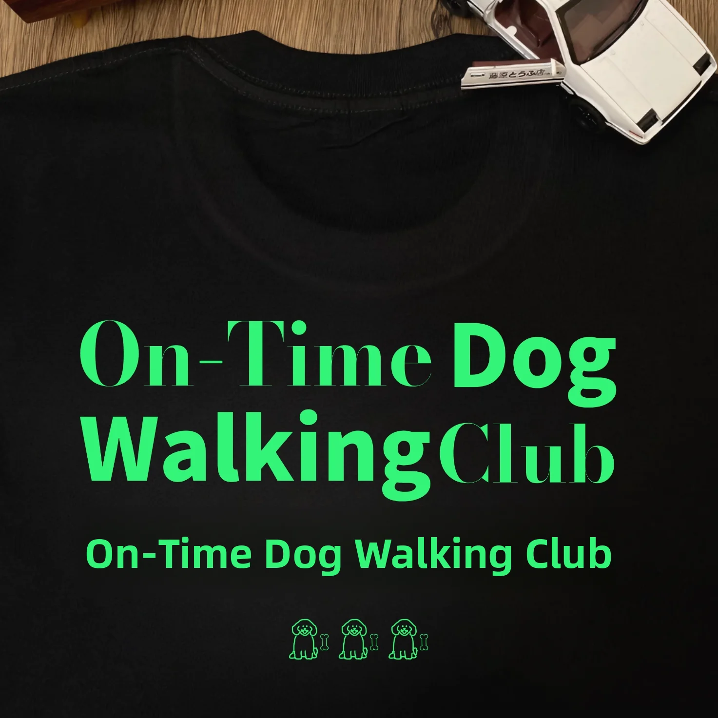 Cotton Long Sleeve Couple T-Shirt Loose Fit Printed Commute Style Dog Walking Club Youth Trend Summer Autumn Unisex T-Shirt