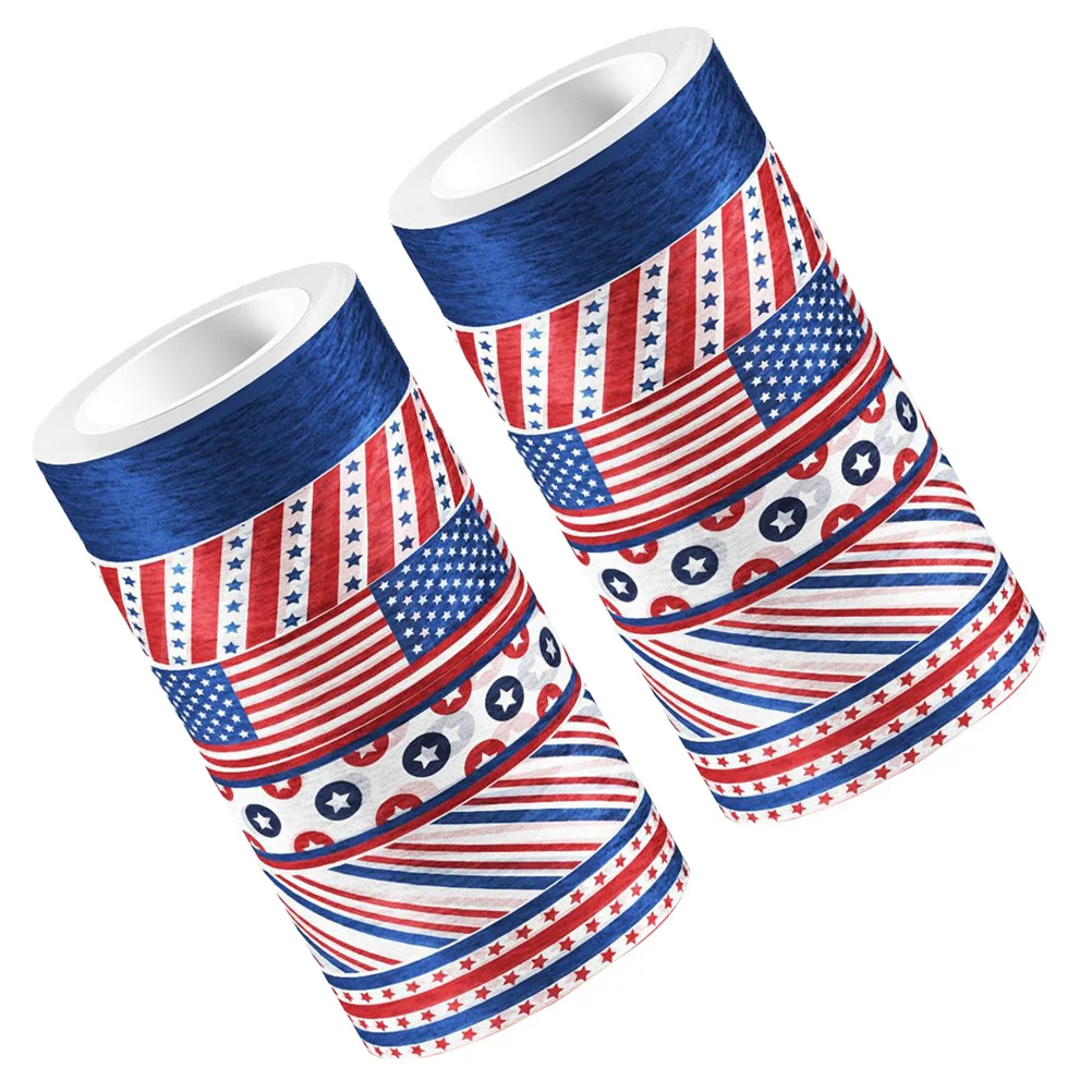 12 Rolls Independence Day Tape Decorative Tapes 4th of July Themed Scrapbook Adhesive DIY Projects Decorative Tape