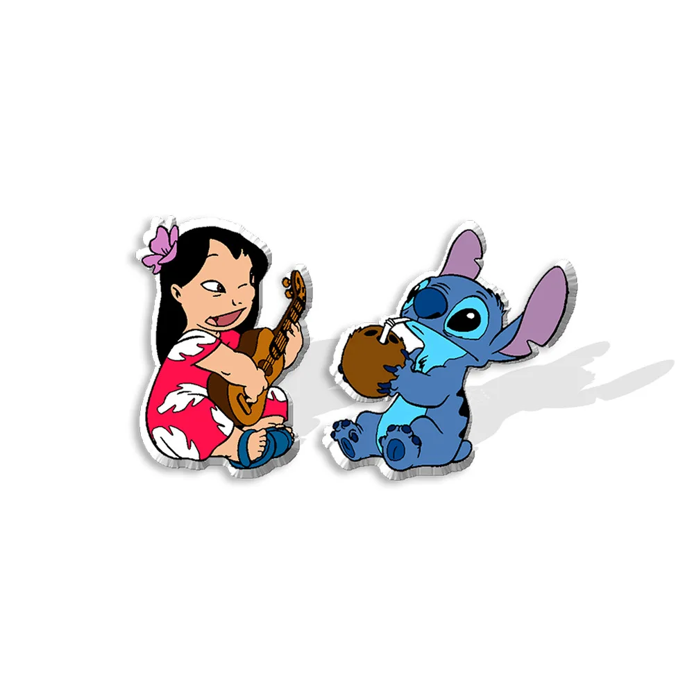 Disney Cartoon Lilo & Stitch Acryl Oorknopjes Sieraden Vrouwen Meisjes Steek Anime Mode Epoxyhars Oorbellen Accessoires Geschenken