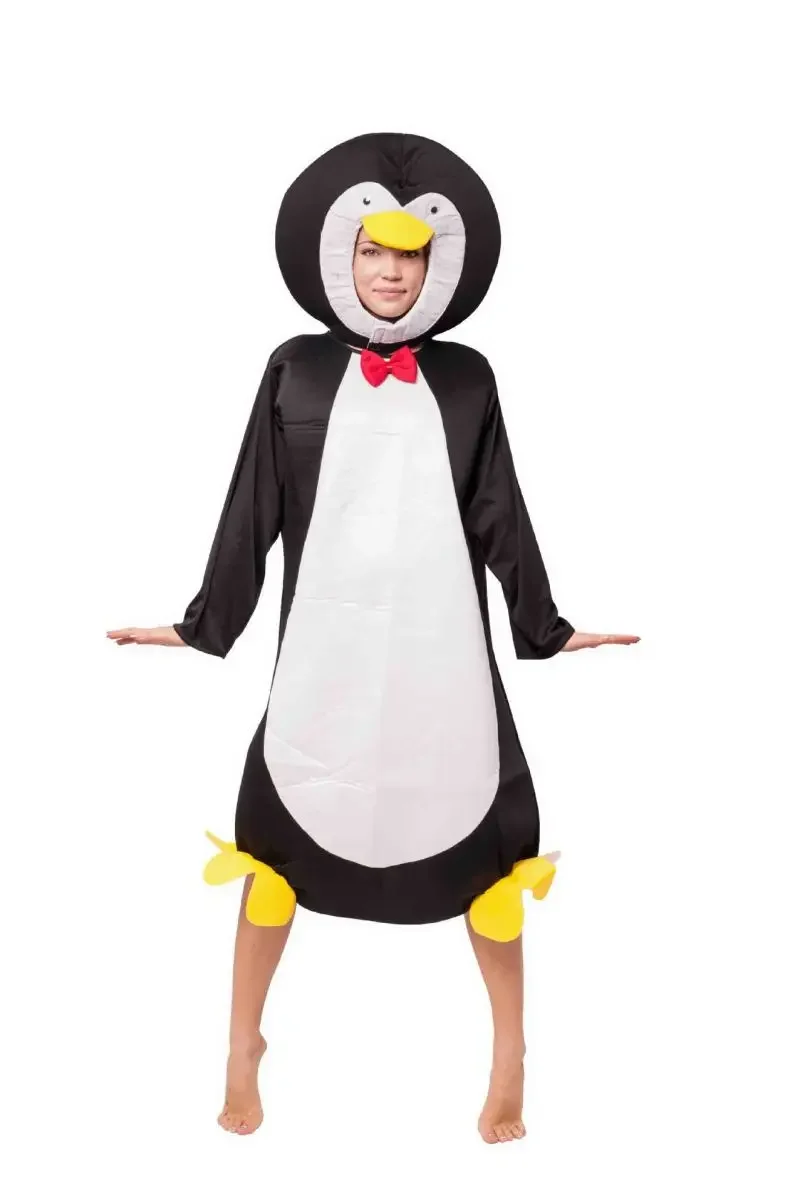 Novo engraçado festival animal traje das mulheres dos homens dos desenhos animados pinguim desempenho cosplay vestido festa cosplay adereços