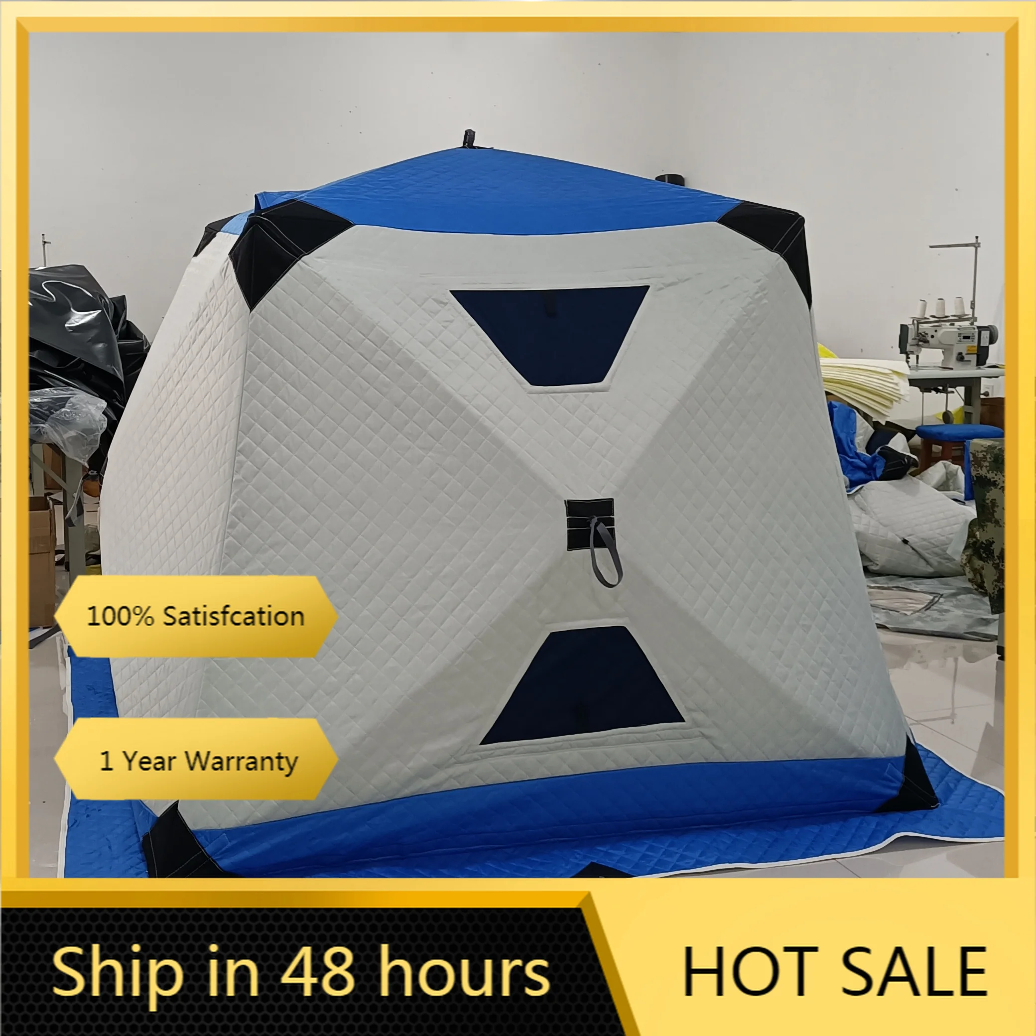Ultralarge Plus Cotton Ice Fishing Tent 2-3 Person Warm Thickened Outdoor Winter Camping Tent