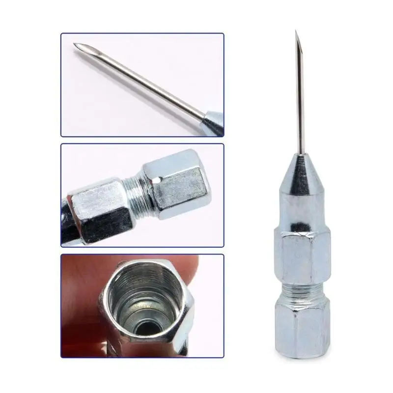 Removable Needle Nose Grease Head Universal Sealed Grease Nozzle Accessory for Heavy Duty Machinery Lubrication Maintenance