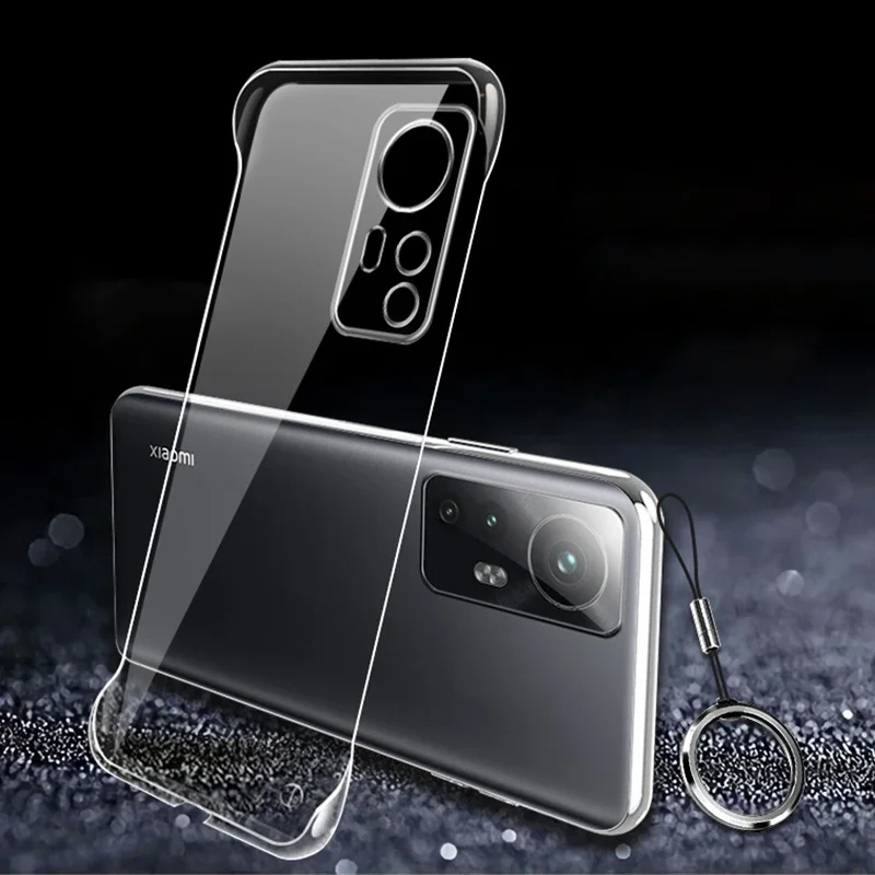 Frameless Transparent Ring Case For Xiaomi Mi 12 13 Pro 12X 11i 10 Ultra 11 Lite 5G NE Redmi Note 10S 10 Pro Cover Hard PC Case