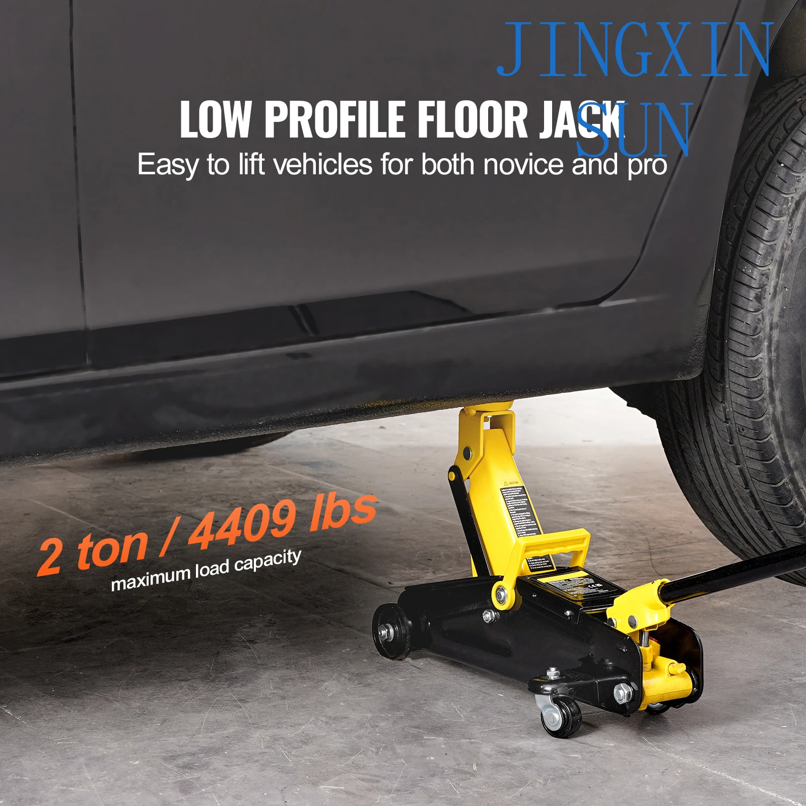 Low Profile Floor Jack 2 Ton Heavy Duty Iron Hydraulic Racing Floor Jack Hydraulic Jack Single Piston Quick Lift Pump