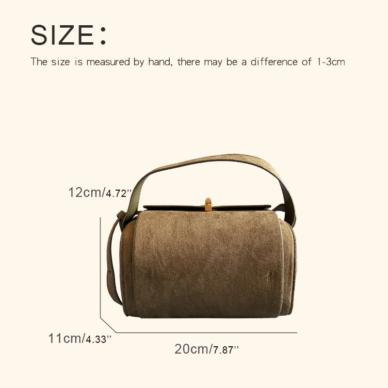 Korean Casual Faux Suede Boston Bags For Women Luxury Designer Handbag And Purse 2023 New In Vintage Lock Clamshell Box Shoulder