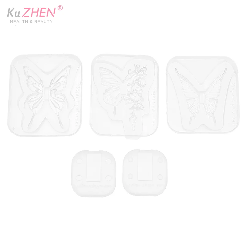 1PC Butterfly Nail Display Stand Diy Silicone Mold 3D Carving Stamping Plates For Tip Holder Nail Practice Stand False Nails Tip